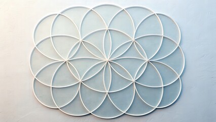 Overlapping Translucent Circles Forming Geometric Petals Minimal Design