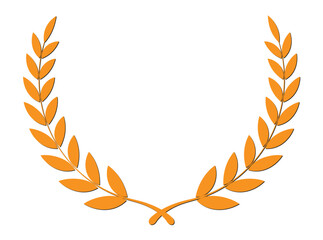 Orange color laurel wreath design for achievement
