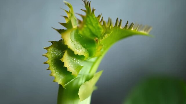 Macro Venus Flytrap Snapping Shut Showing Rapid Feeding Action