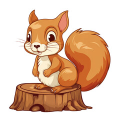Obraz premium Adorable squirrel perched on log artwork
