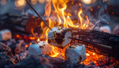 Cozy 2026 Fireside Gathering with Marshmallow Roasts on New Year Campfire
