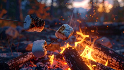 Cozy 2026 Fireside Gathering with Marshmallow Roasts on New Year Campfire