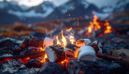 Cozy 2026 Fireside Gathering with Marshmallow Roasts on New Year Campfire