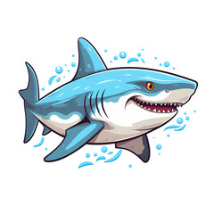 Whimsical Shark Character Illustration for Designs