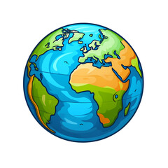 White Background Earth Globe Icon Illustration