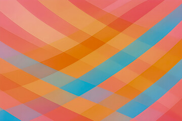 Colorful diagonal bands flow across the image in soft gradients of orange pink and blue creating a vibrant abstract pattern with a smooth harmonious and modern feel