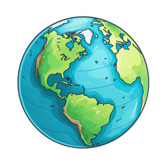 Detailed Earth Globe Vector Illustration