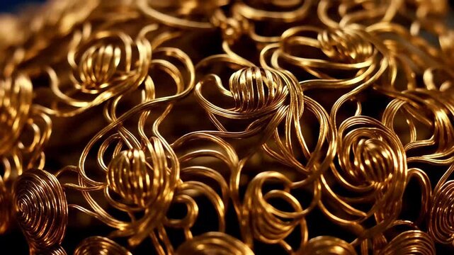 Metal wire art display in a close-up view highlighting craftsmanship and design techniques