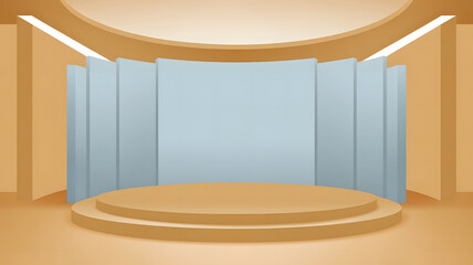 Empty Stage for events: a neutral background with a podium stage. perfect for events.