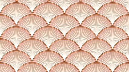 Semi-Circle Scallop Pattern with Smooth Gradient Colors