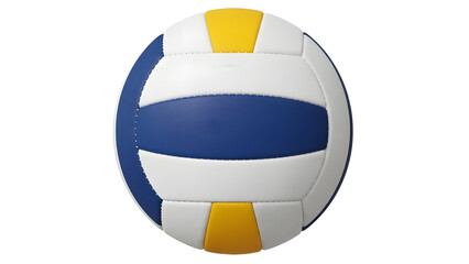 Blue White and Yellow Volleyball Isolated on White Background
