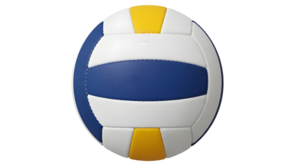 Blue White and Yellow Volleyball Isolated on White Background