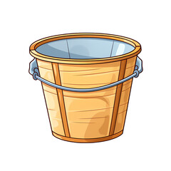 Cute Empty Bucket Cartoon Illustration