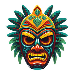 African tribal mask with open mouth