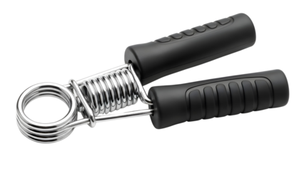 Hand Gripper Strength Training Device with Black Handles and Silver Spring Product Shot