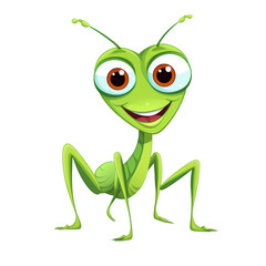 Adorable European Praying Mantis Grinning Happily