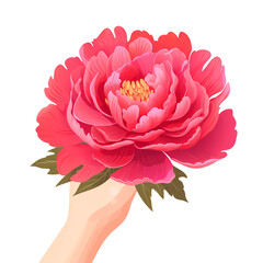 Elegance in Hand: Japanese Peony Blossom