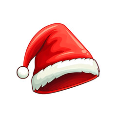Traditional Santa Claus Cap Flat Vector