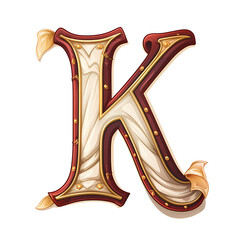 Royal Flashcard: K for King Stock Vector Illustration