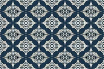 Fototapeta premium Ethnic abstract ikat art. Aztec ornament print. geometric ethnic pattern seamless color oriental. Design for background, curtain, carpet, wallpaper, clothing, wrapping, Batik, vector illustration