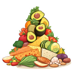 Healthy Food Nutrition Pyramid Chart Illustration