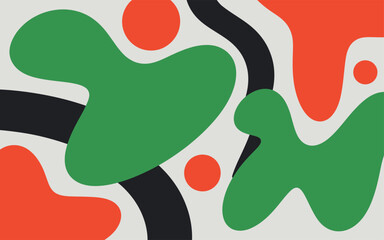 colorful abstract shapes on gray background