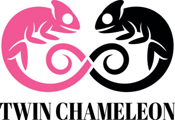 Pink and black chameleon twin symbol © Mdaminul