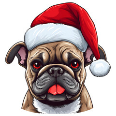 Elegant French Bulldog Christmas Hat Graphic