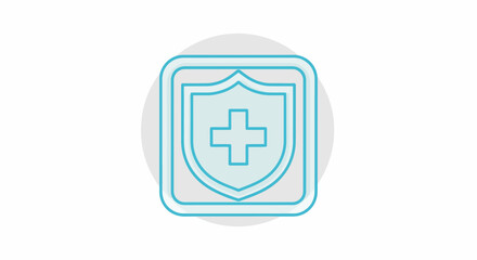 Medical shield icon representing healthcare, protection, and safety concept.