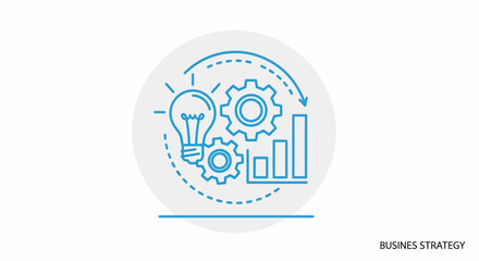 Business strategy concept with gears and light bulb idea generation.