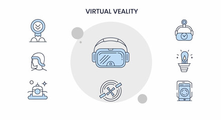 Virtual Reality Headset - Immersive Technology for Entertainment and Gaming.