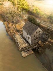 Historic Yates Mill, a former mill, now a city park in Raleigh North Carolina
