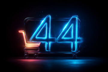 Flash sale promotion, digital countdown timer with shopping cart, e-commerce marketing