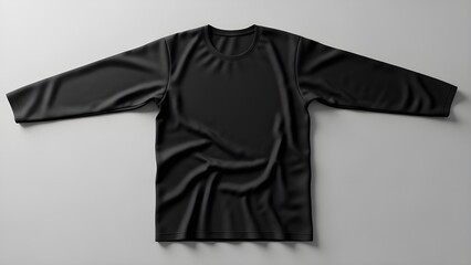 Advertising Ready Black Full Sleeve T-Shirt Mockup with Minimal Style