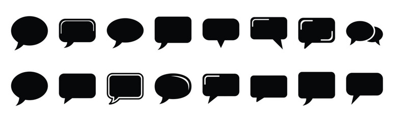 bubble chat silhouette icon set