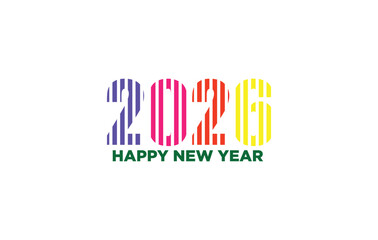 Modern 2026 New Year Design Element, Simple, Stylish, High Resolution Vector Art 
