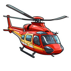 Cute Cartoon Helicopter Sticker Illustration