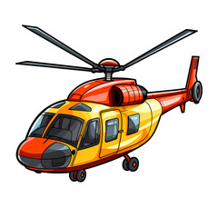 Colorful Cartoon Helicopter Sticker Illustration