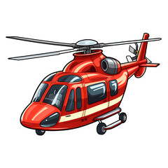 Colorful Cartoon Helicopter Sticker Illustration