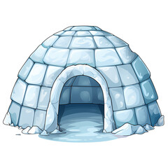 Whimsical Igloo on White Background Illustration