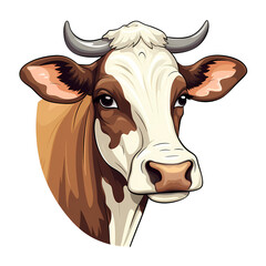 Cheerful milk cow cartoon illustration design