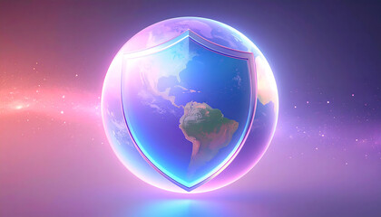 digital background with shield for security