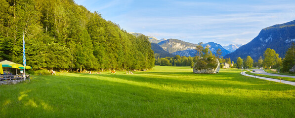 Sch&ouml;nes Naturdenkmal &ldquo;Schusterstein&ldquo; bei Sch&ouml;nau kurz vor dem K&ouml;nigsee in Bayern, Deutschland.