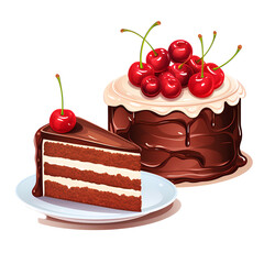 Decadent Chocolate Cake and Cherry Slice