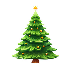 Elegant Christmas Tree on White Background