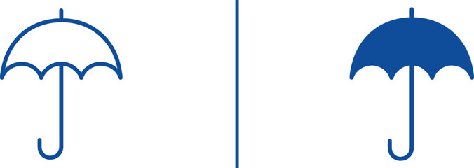 Umbrella Symbol: A visual representation of an umbrella symbol, with two distinct renderings showcasing a unique design for various applications.