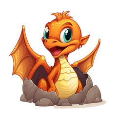 Dragon Emerging from Egg Stock Vector