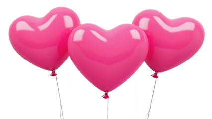 red balloons with hearts