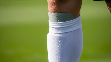 A close-up of a person's leg