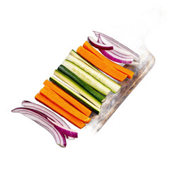 vegetables on a white background